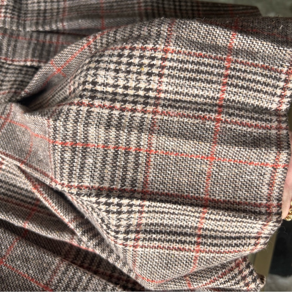 Brown Pleated Tweed plaid mini skirt with belt loops size XS - Picture 3 of 8